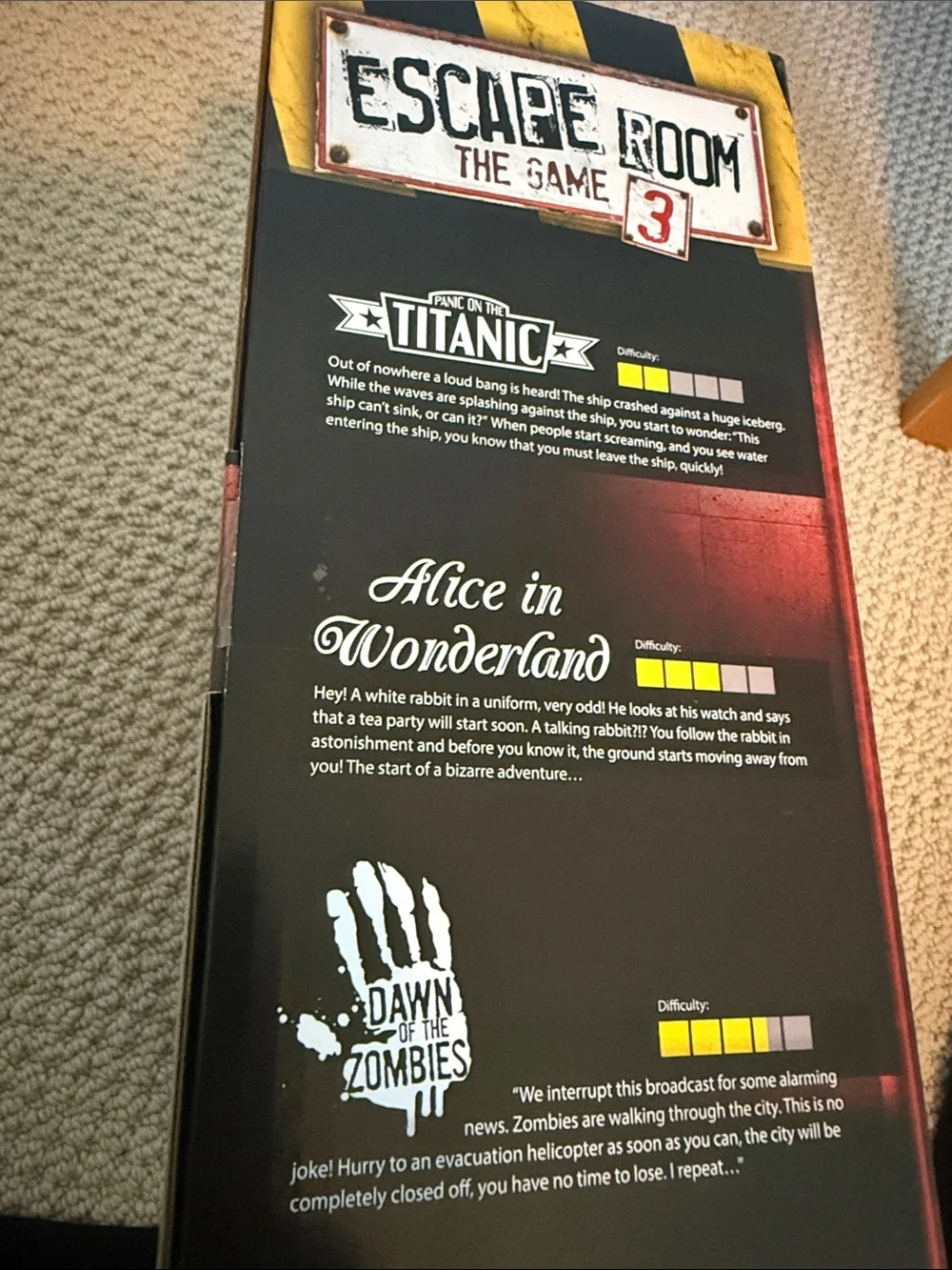 Escape Room The Game 3 Panic on the Titanic Alice in Wonderland New in box